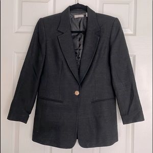 Nordstrom Black Silk Blazer with Gold Button | Petite 2